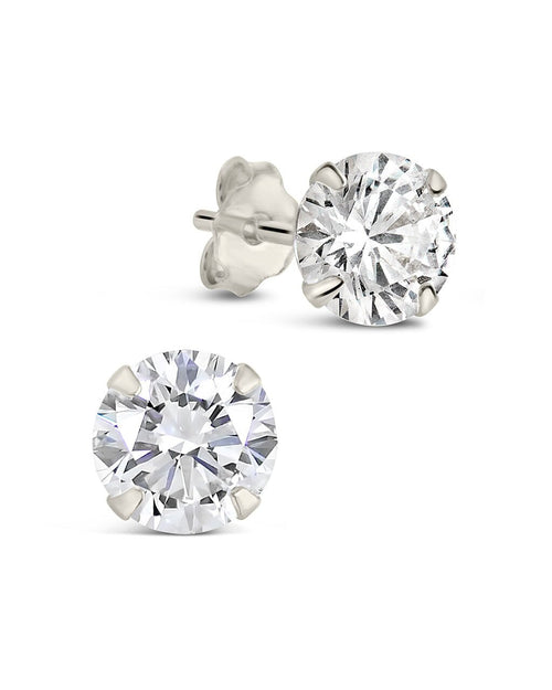 6mm CZ Stud Earrings in Silver