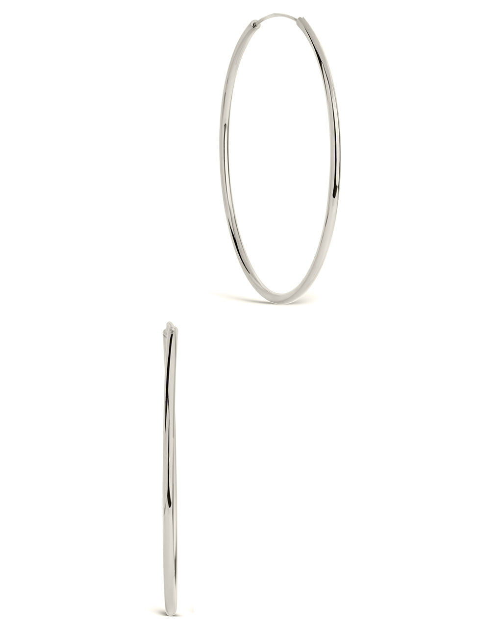 2.7" Infinity Hoop Earrings in Silver