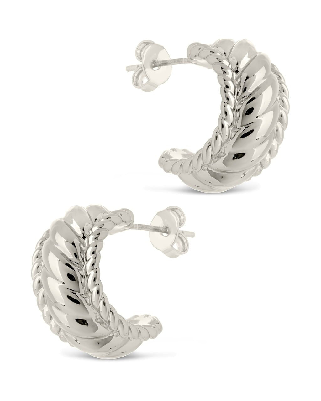 Kalina Quilted Huggie Hoop Earrings - view 5
