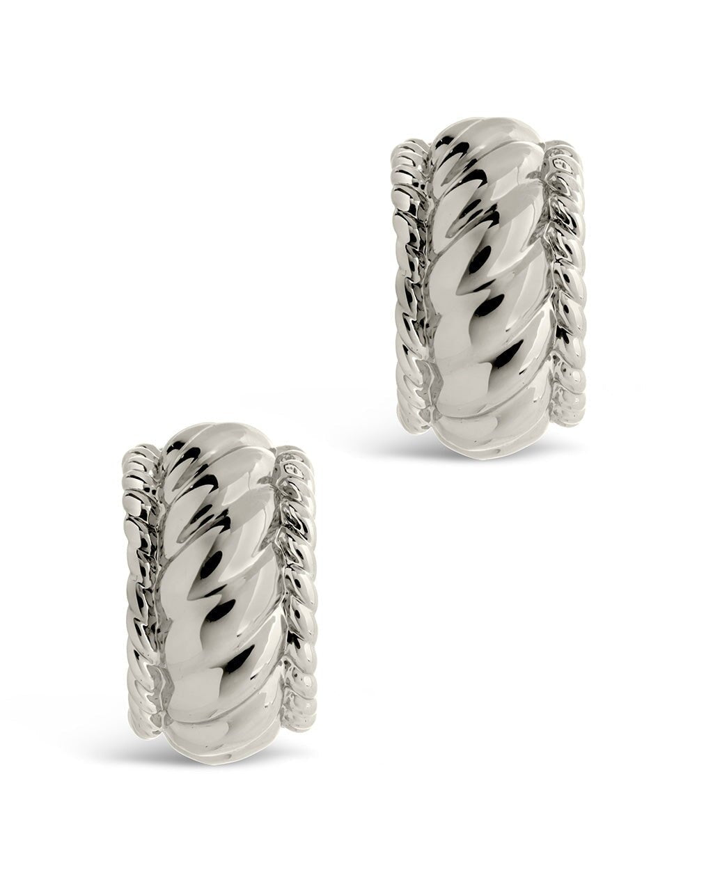 Kalina Quilted Huggie Hoop Earrings - view 8
