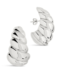 Bobine Statement Stud Earrings in Silver