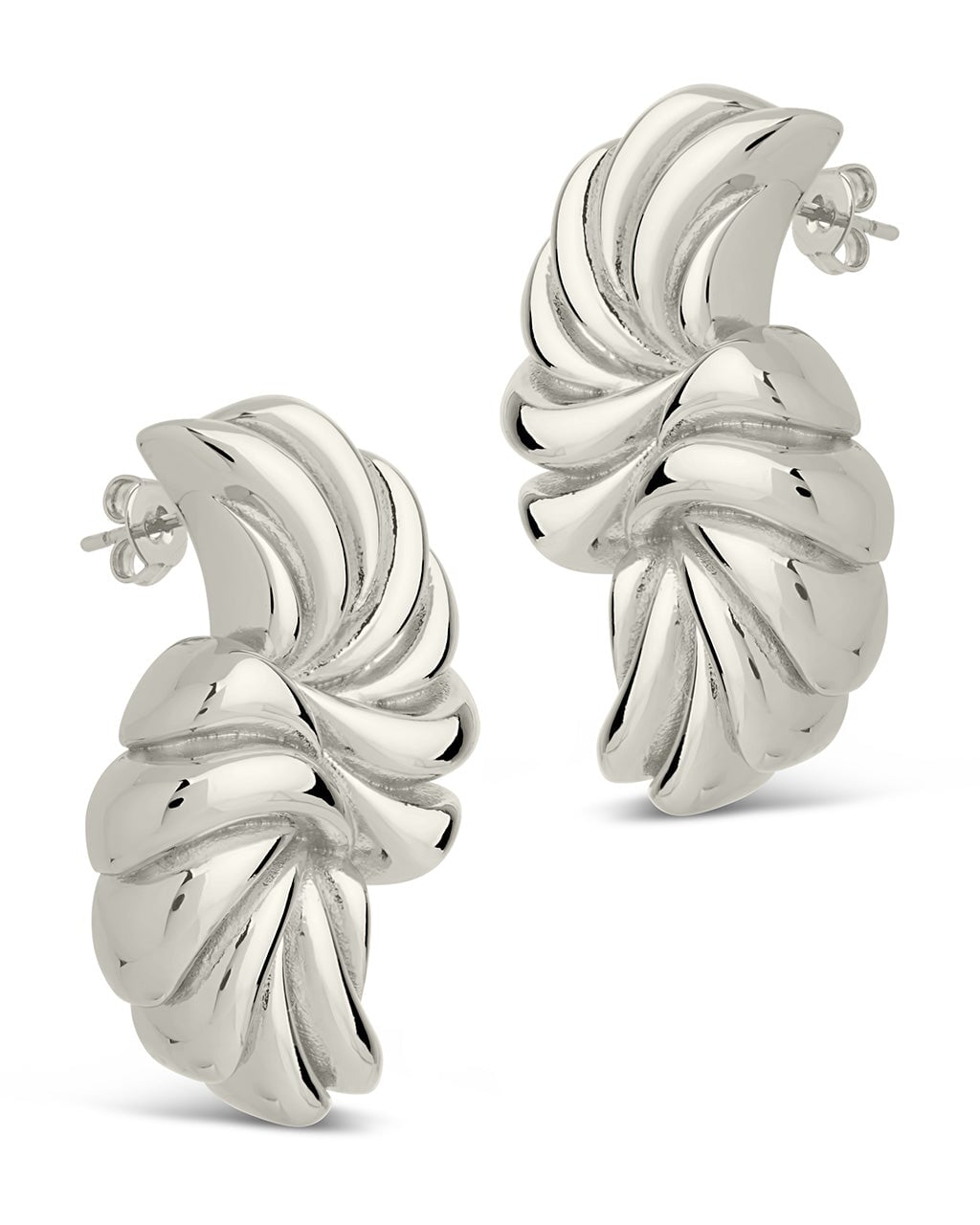 Twisted Croissant Stud Earrings - view 5