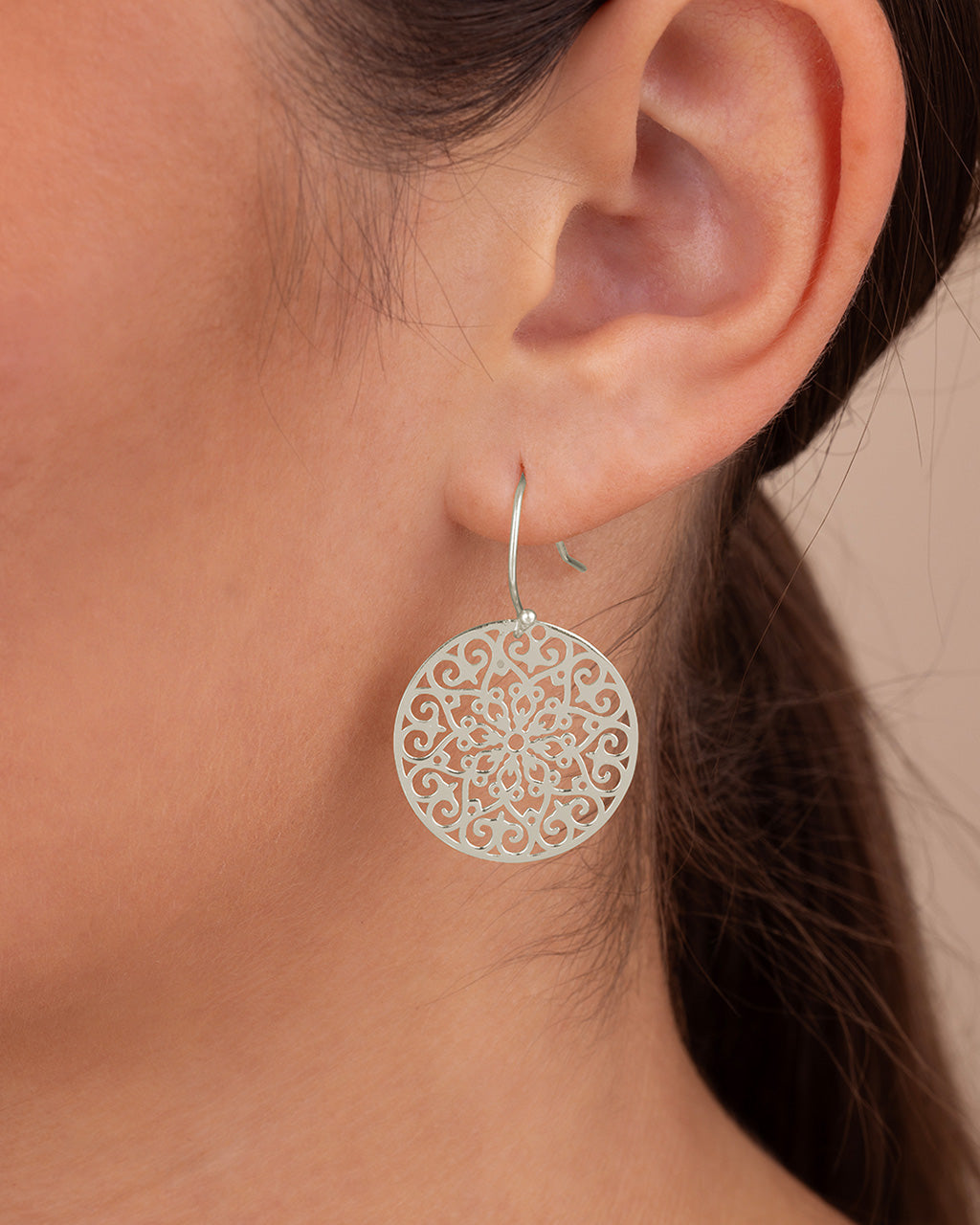 Round Filigree Dangle Earrings - view 2