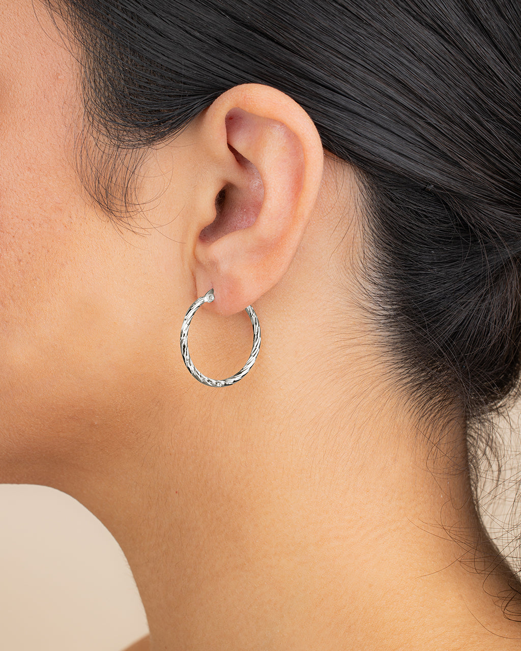 Anita Textured Hoop Earrings - view 3