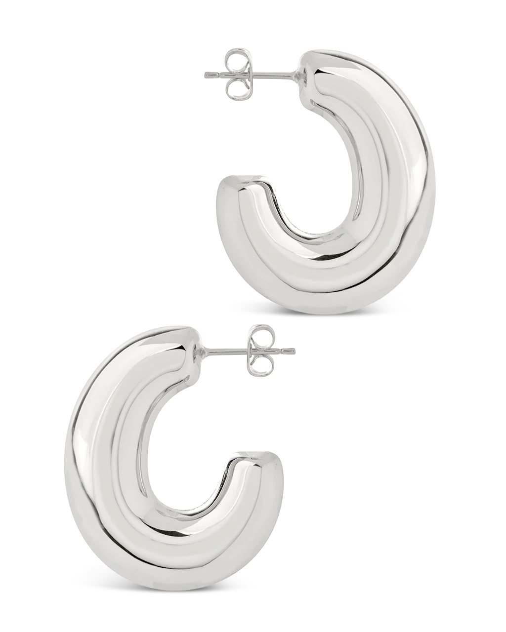 Avril Elongated Chunky Hoop Earrings - view 7