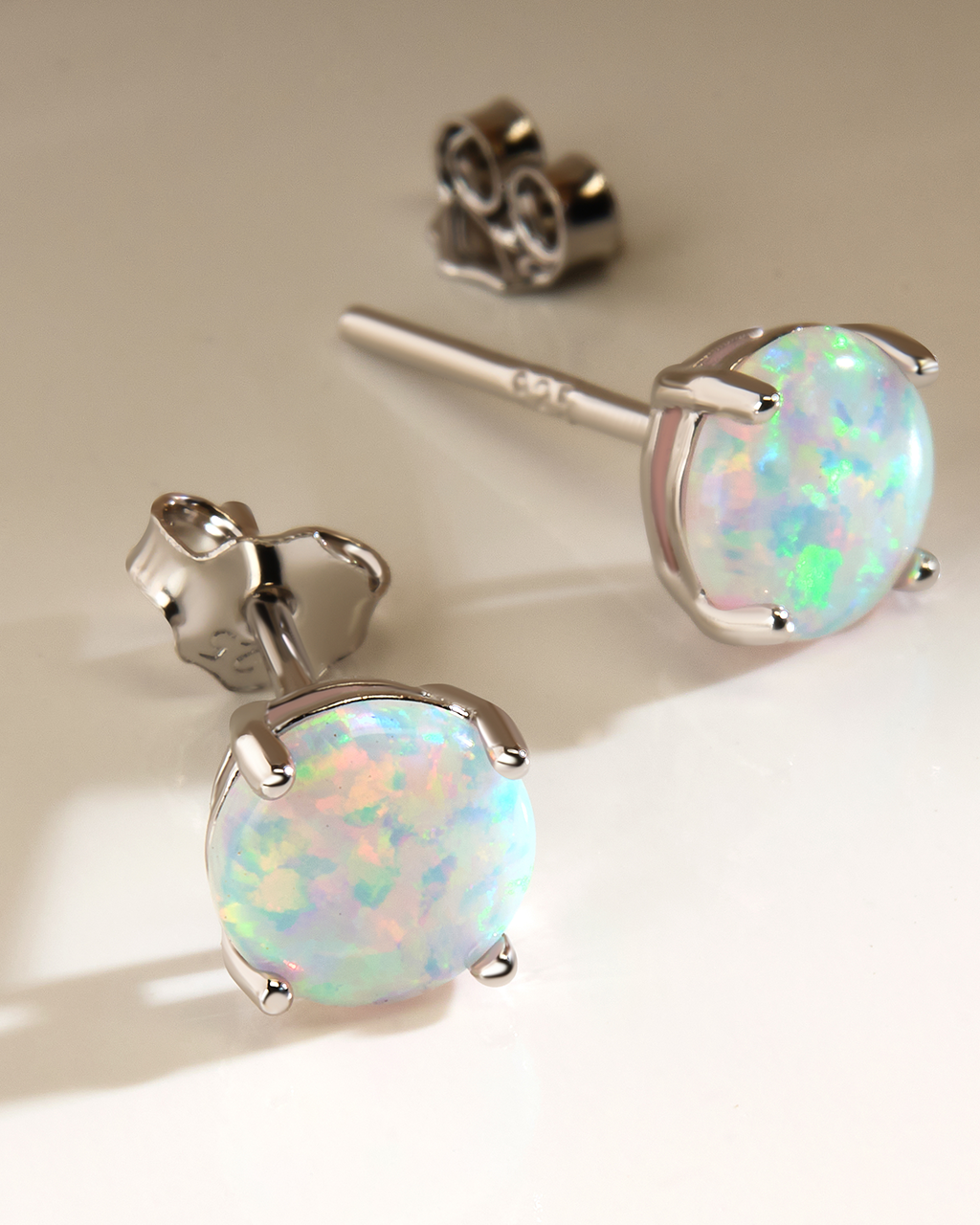 6mm Opal Earring Studs - view 2