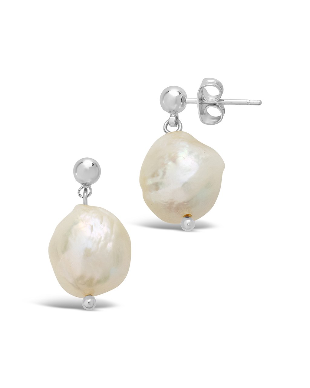 Large Baroque Pearl Drop Studs - view 6