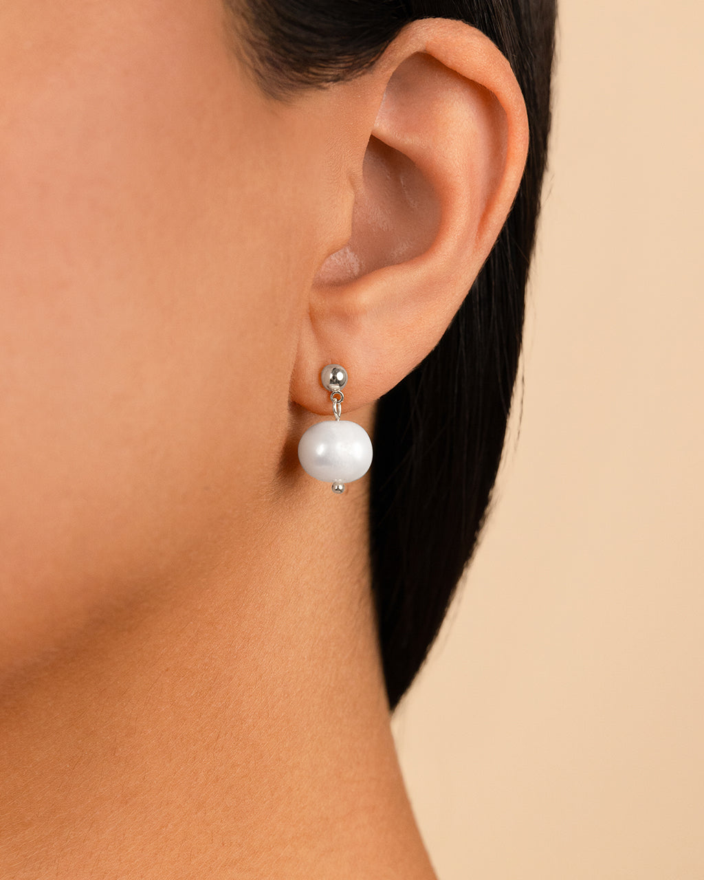 Large Baroque Pearl Drop Studs - view 5