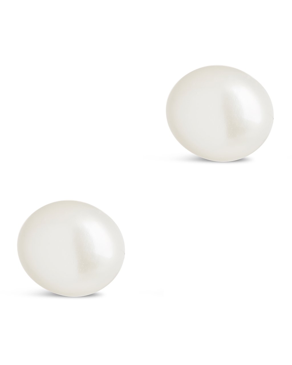Baroque Pearl Stud Earrings in Silver