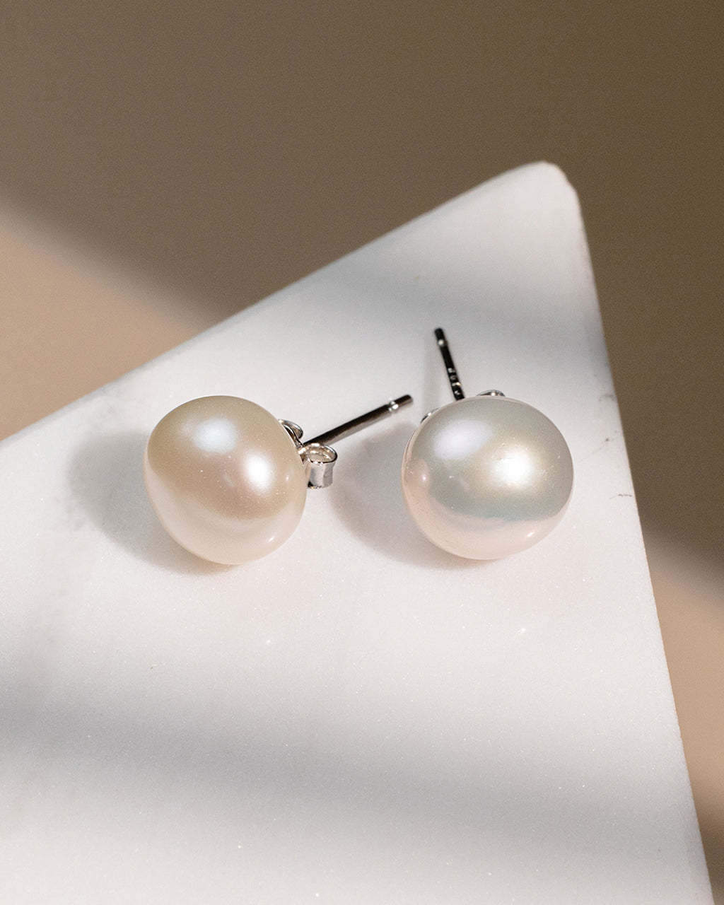 Baroque Pearl Stud Earrings - view 2