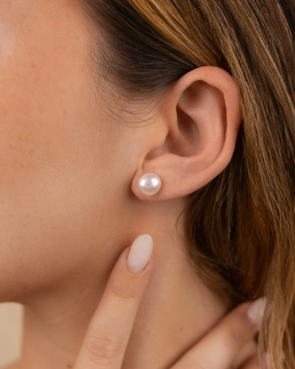 Baroque Pearl Stud Earrings - view 3