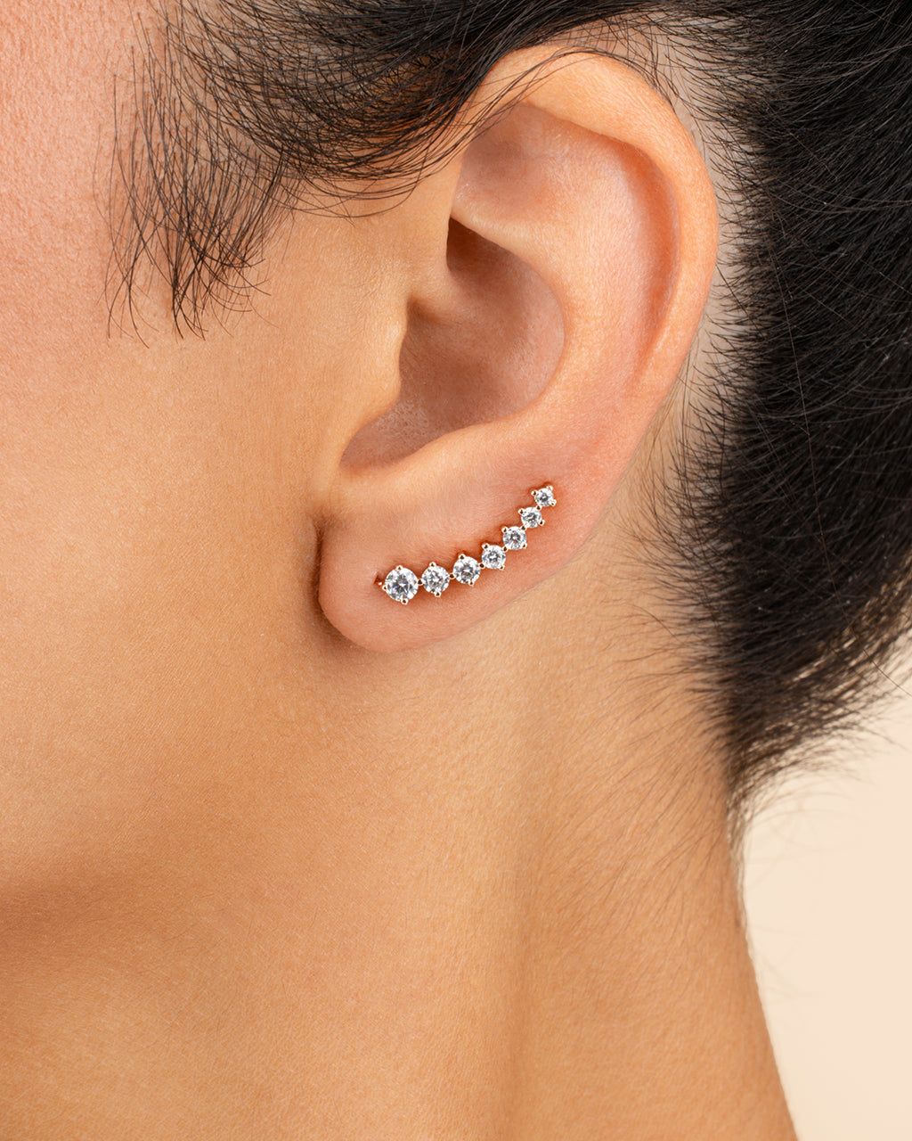 Graduated CZ Crawler Earrings - view 6
