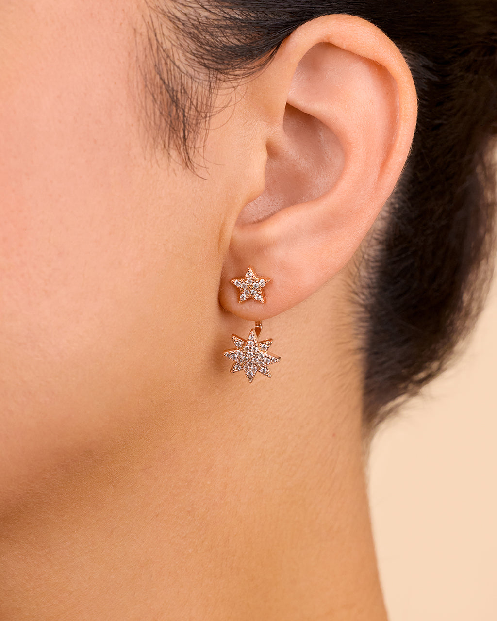 CZ Starburst Jacket Earrings - view 6
