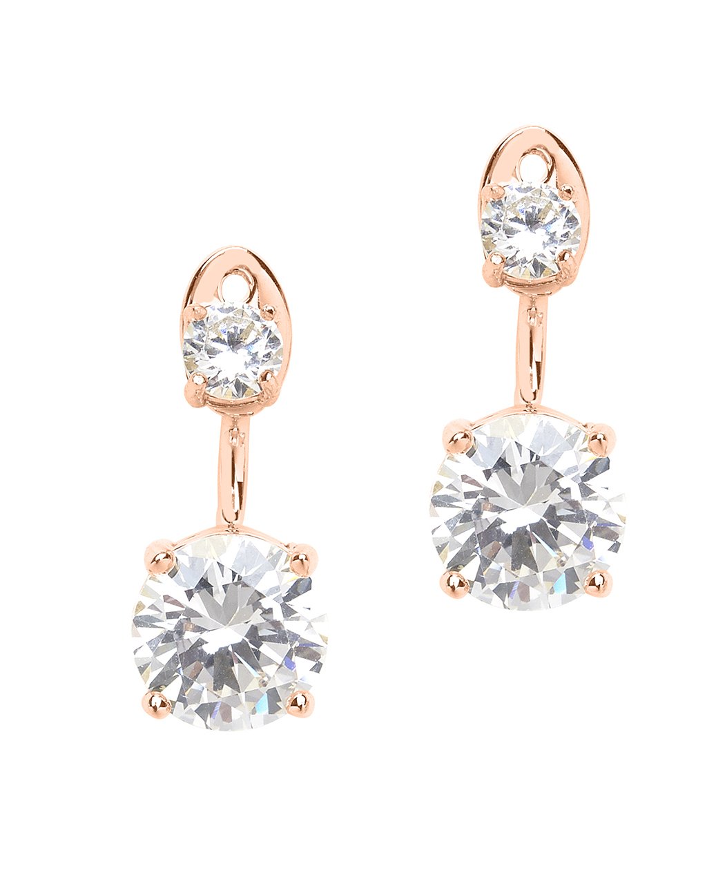 Brilliant CZ Stud Jacket Earrings - view 5