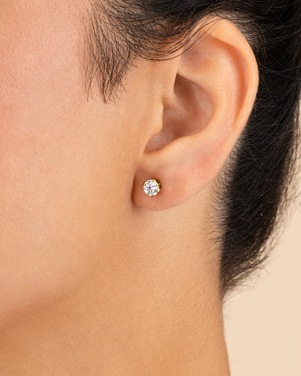 5mm CZ Stud Earrings - view 4