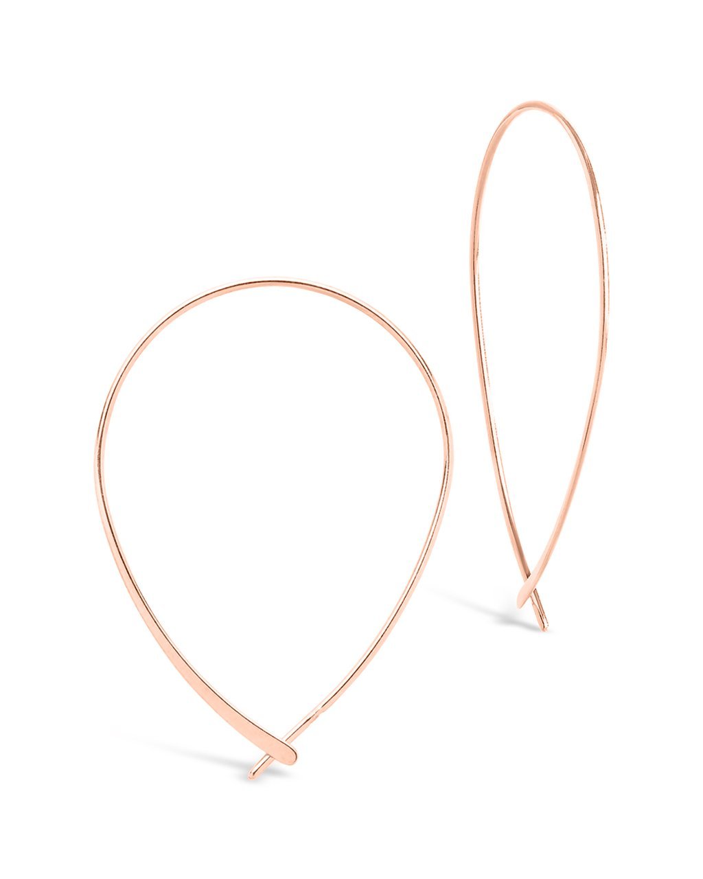 Delicate Threader Hoop Earrings in 14K Rose Gold Plated
