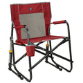 GCI Outdoor Freestyle Rocker Portable Folding Rocking Chair, Cinnamon, Mesh Back, Steel Frame, 250 lbs Capacity