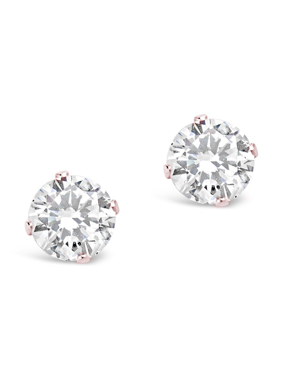 5mm CZ Stud Earrings in Rose Gold