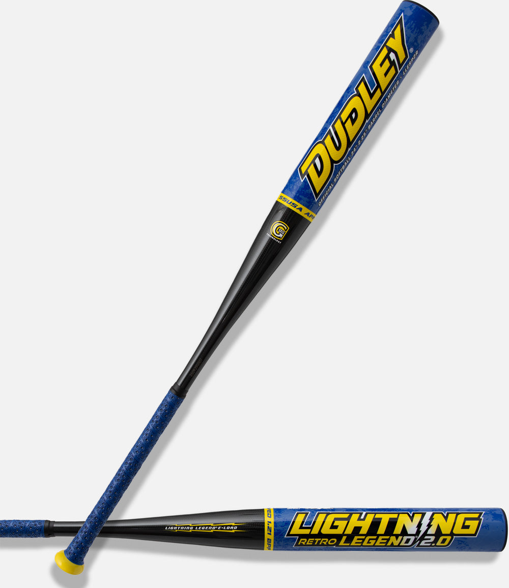 Dudley Lightning Legend LLESP12 Slowpitch Softball Bat 34/27 - White/Red, Fusion Composite, End-Loaded, 12" Barrel