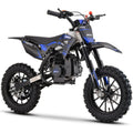 MotoTec Thunder 50cc 2-Stroke Kids Dirt Bike, Blue - Chromoly Frame, 25 mph, Disc Brakes, Ages 13+