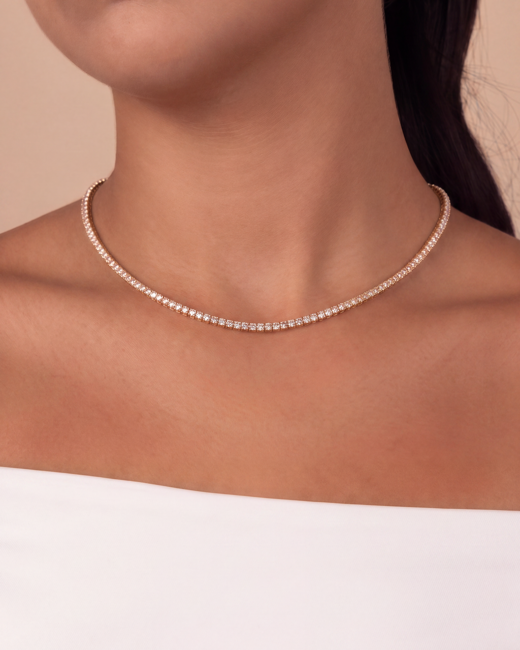 Cecil CZ Tennis Necklace - view 4