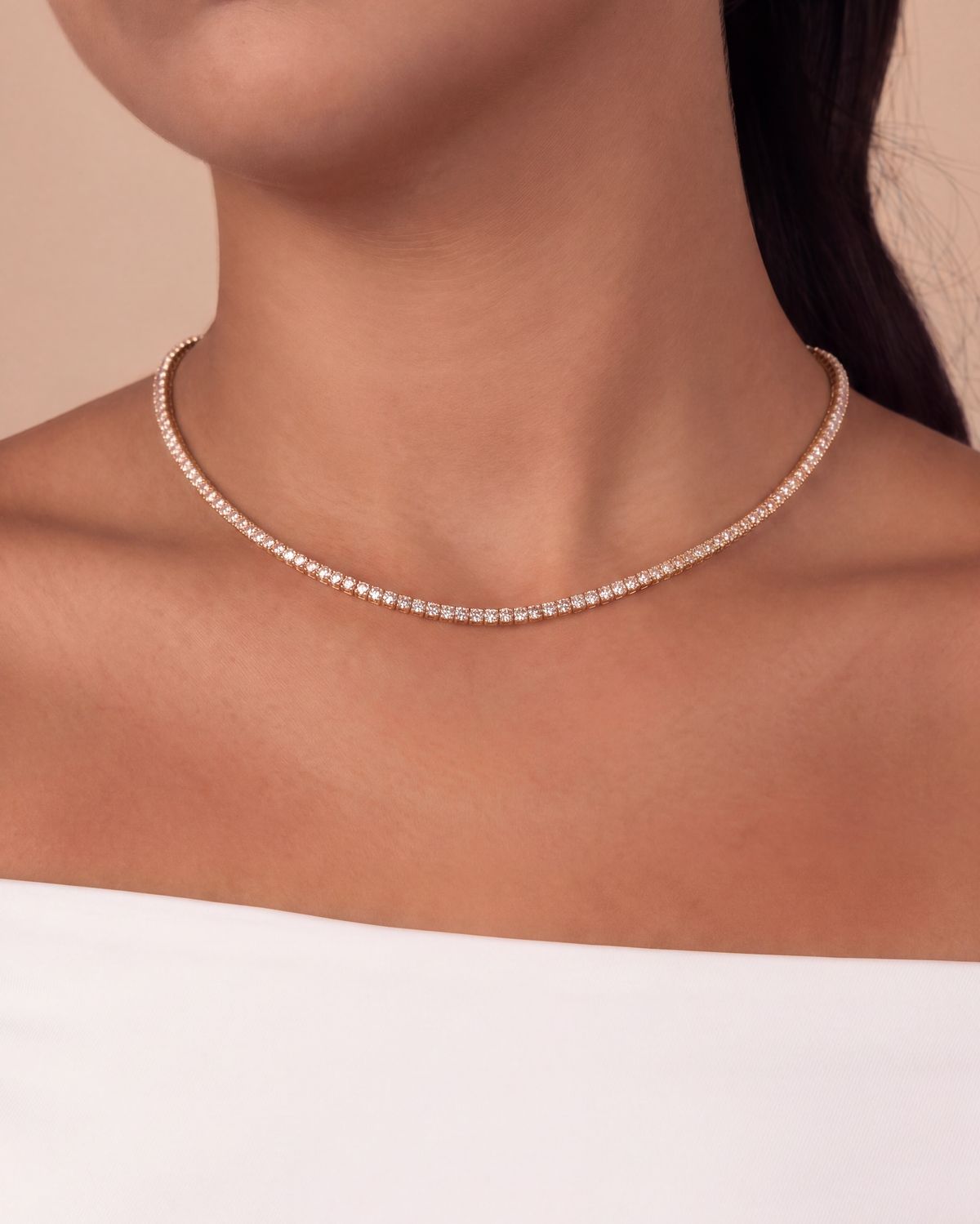 Cecil CZ Tennis Necklace - view 4