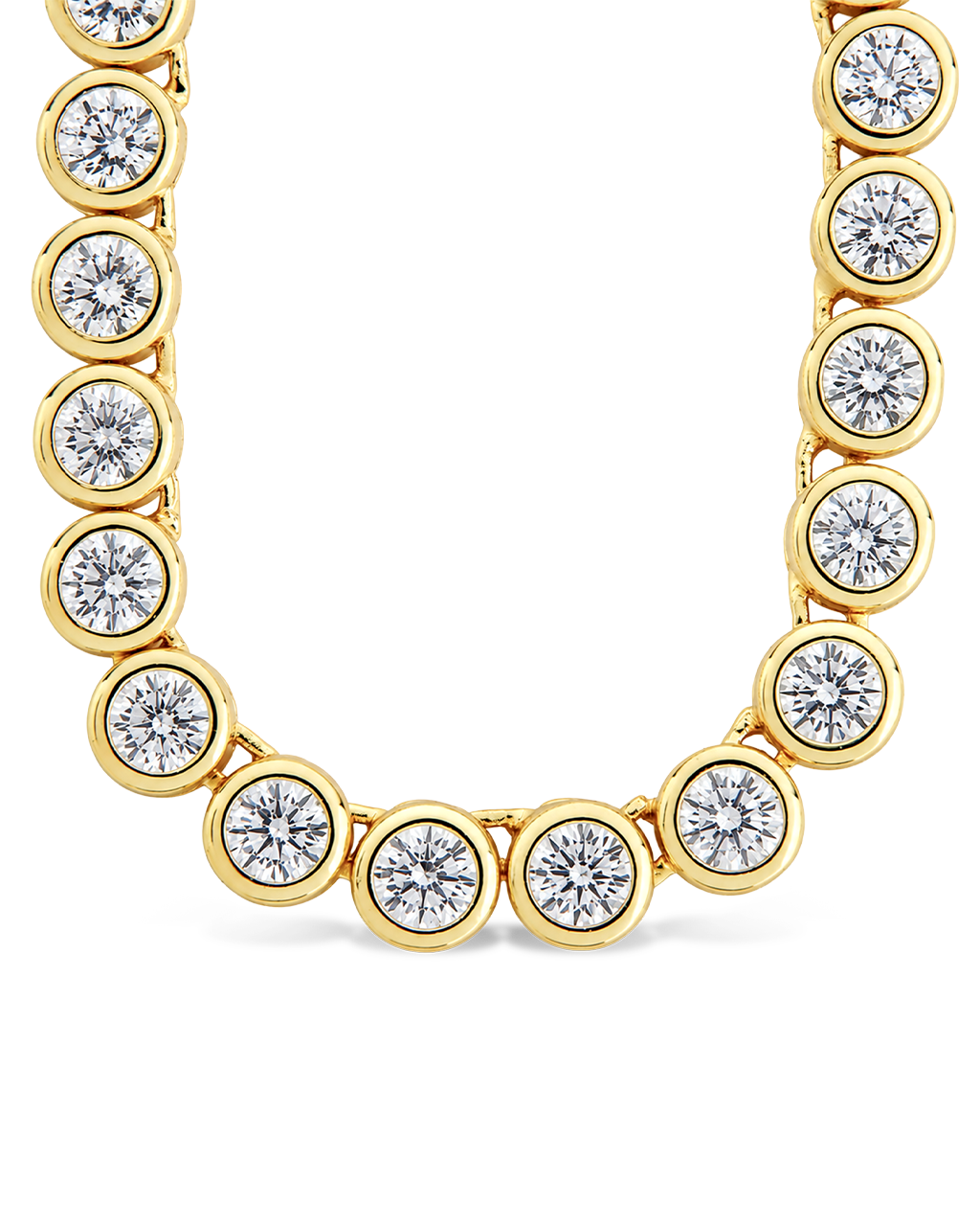 Helene Bezel CZ Tennis Necklace in 14K Gold Vermeil