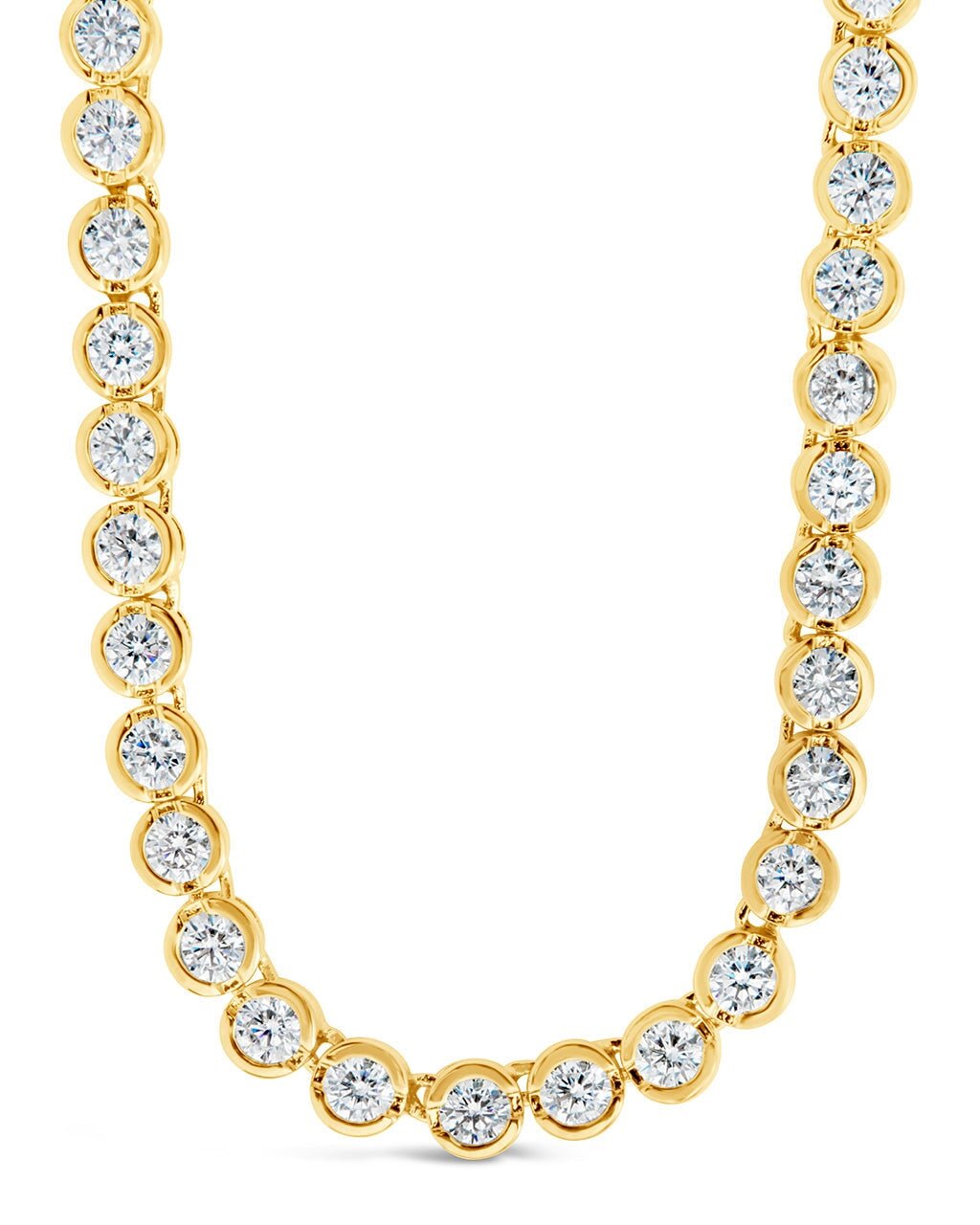 Helene Bezel CZ Tennis Necklace in 14K Gold Plated