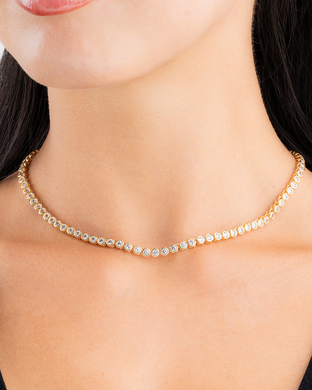 Helene Bezel CZ Tennis Necklace - view 10