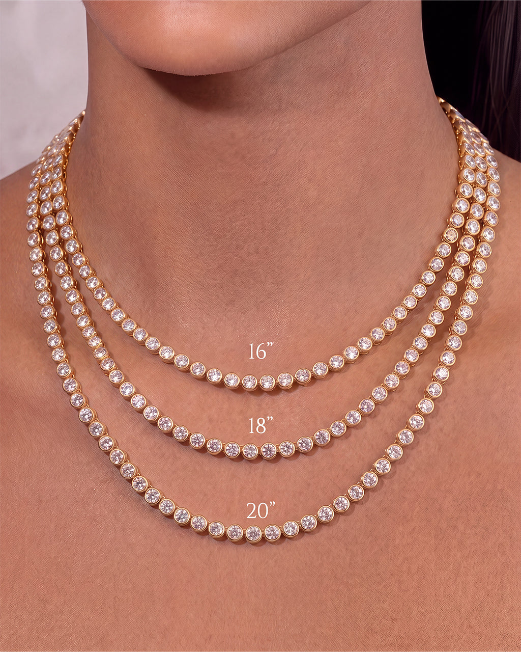 Helene Bezel CZ Tennis Necklace - view 7