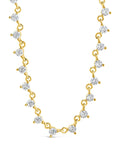 Brigid Staggered CZ Tennis Necklace in Gold