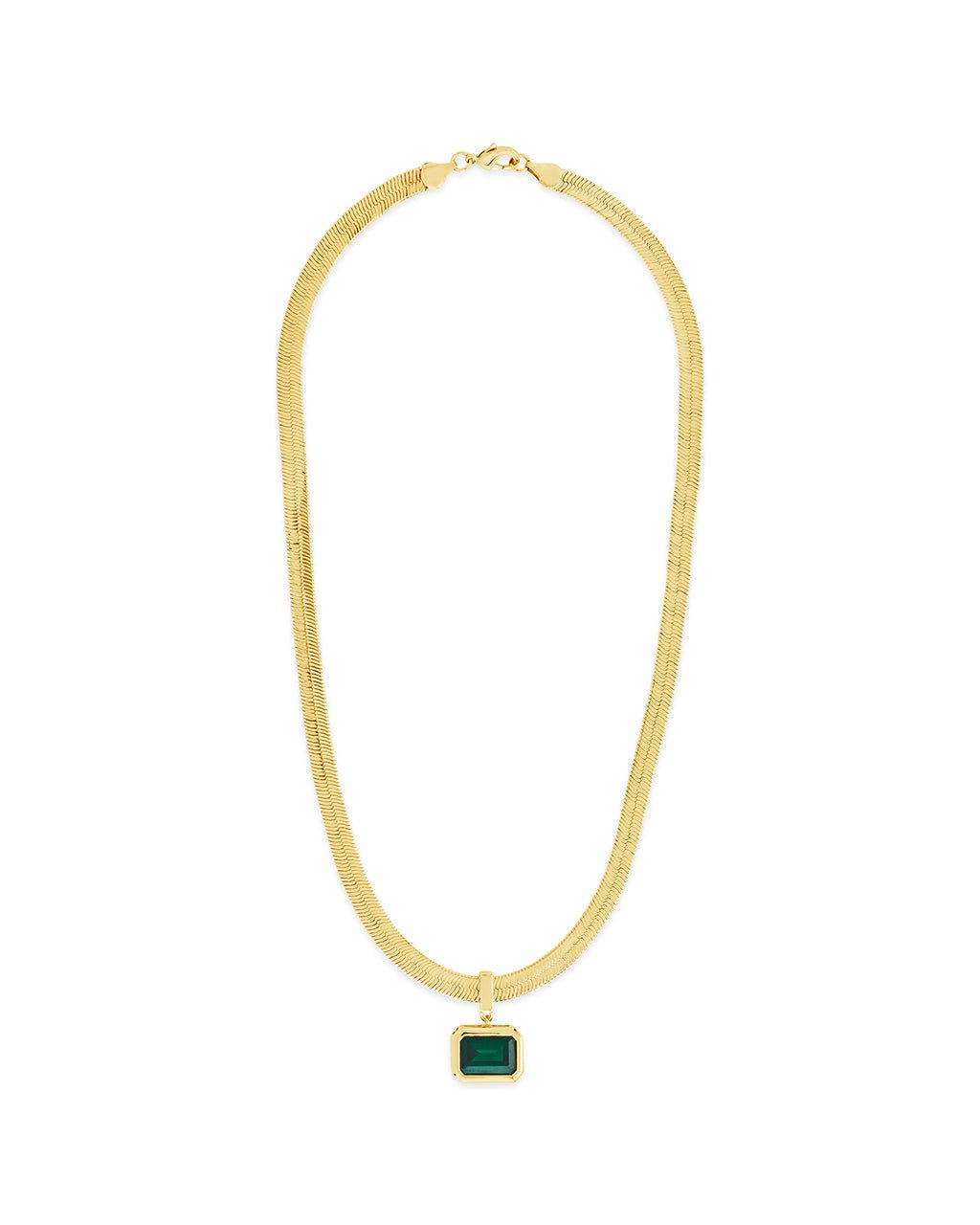 Calder CZ & Herringbone Pendant Necklace - view 5