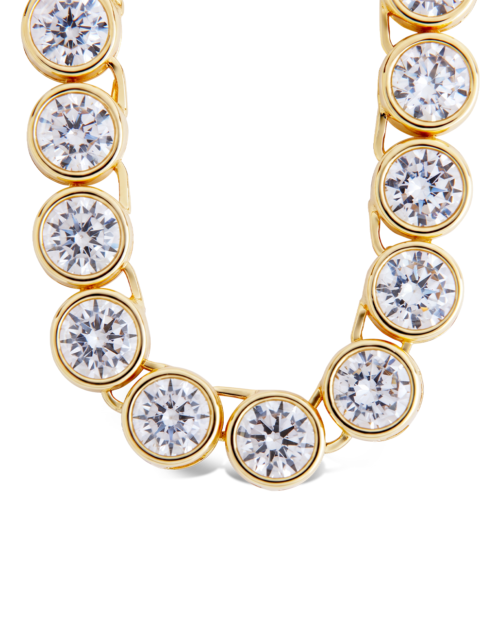 Helene Bezel CZ Tennis Necklace in 14K Gold Plated