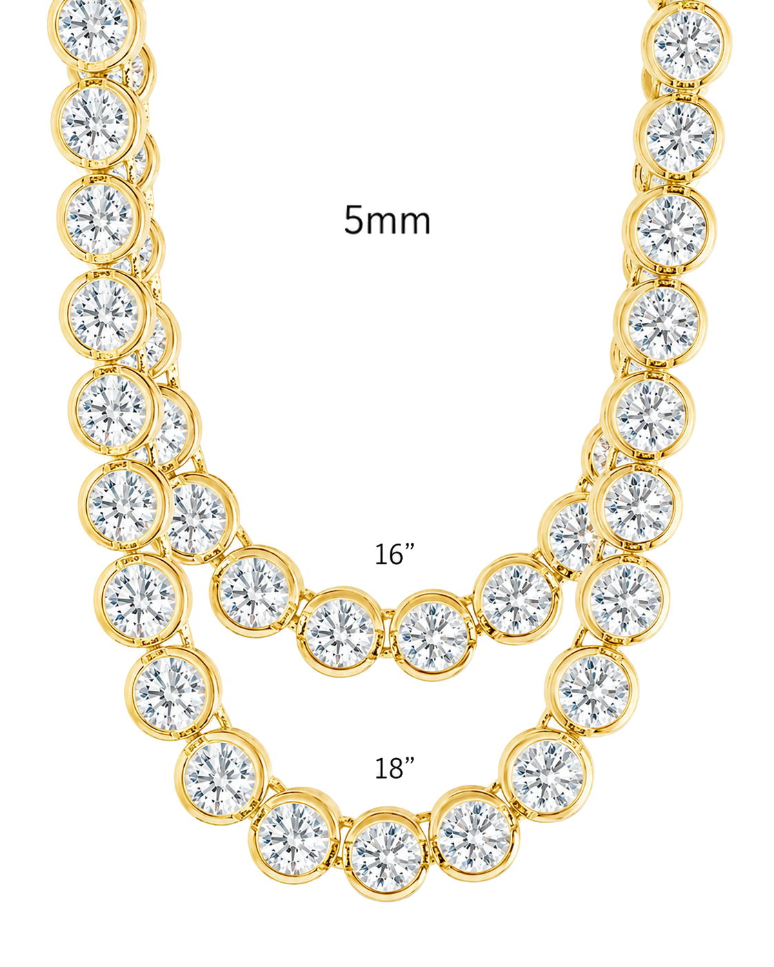Helene Bezel CZ Tennis Necklace in 14K Gold Plated