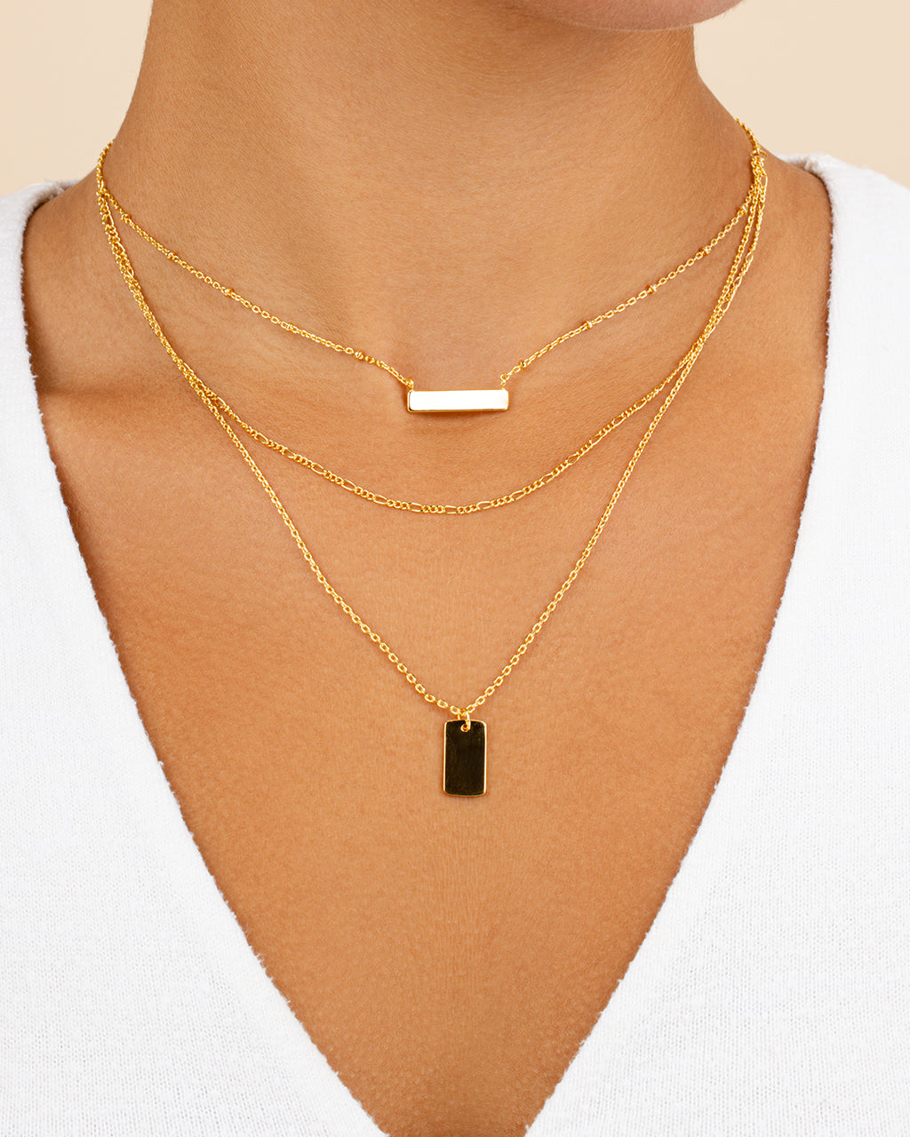 Triple Layered Bar Necklace - view 2