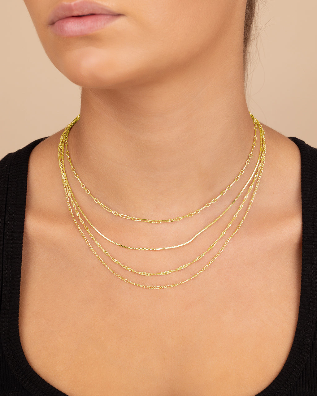 Multi Chain Layered Necklace - view 2