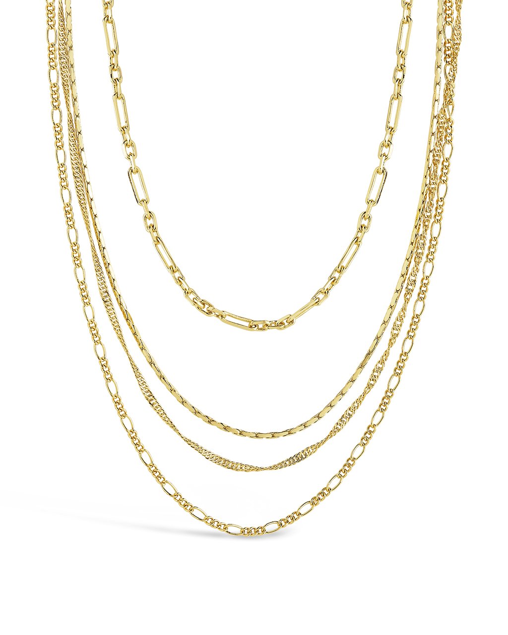 Multi Chain Layered Necklace in Gold