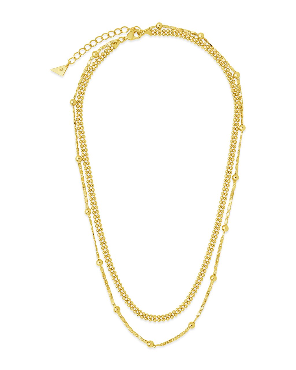 Layered Beaded Chain Necklace - view 6