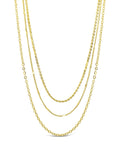Dainty Three Layer Chain Necklace in Gold