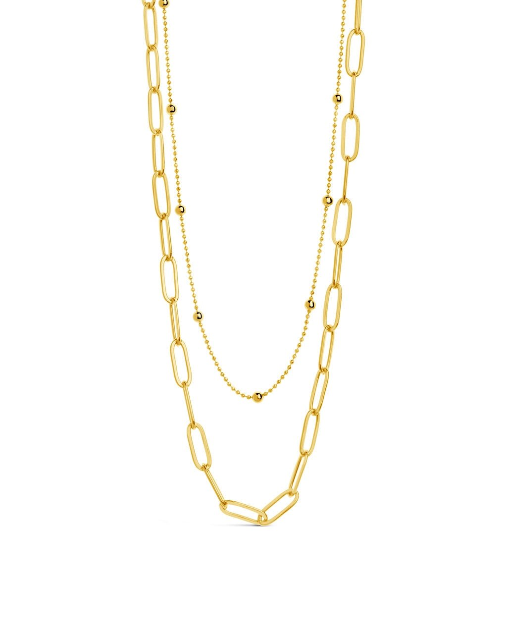 Leah Beaded & Paperclip Layered Chain Necklace - view 7