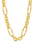 Tegan Textured Long Link Necklace in Gold