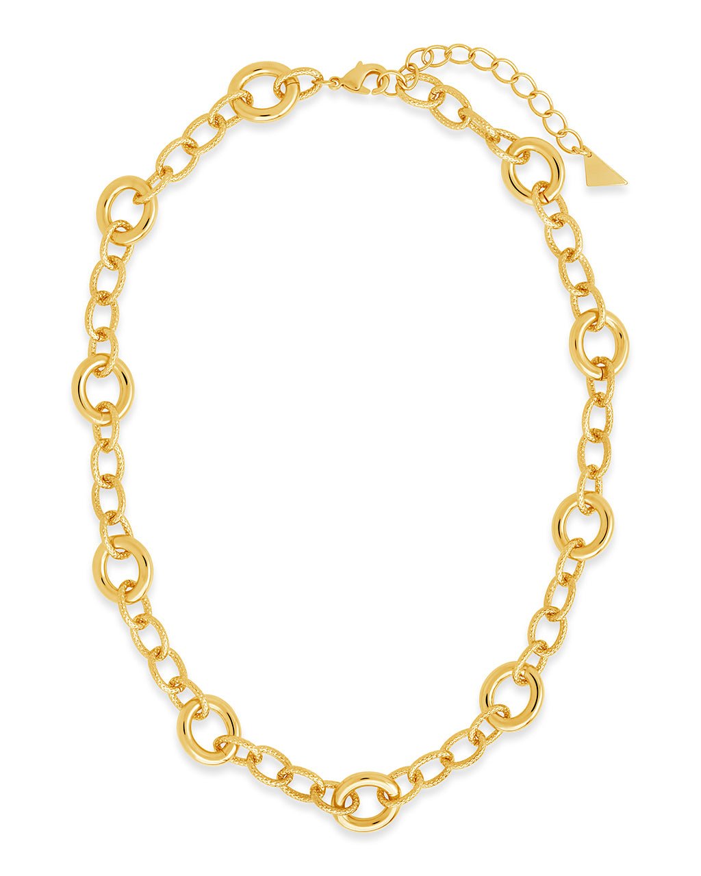 Carter Round Statement Link Necklace - 14K Gold or Rhodium Plated