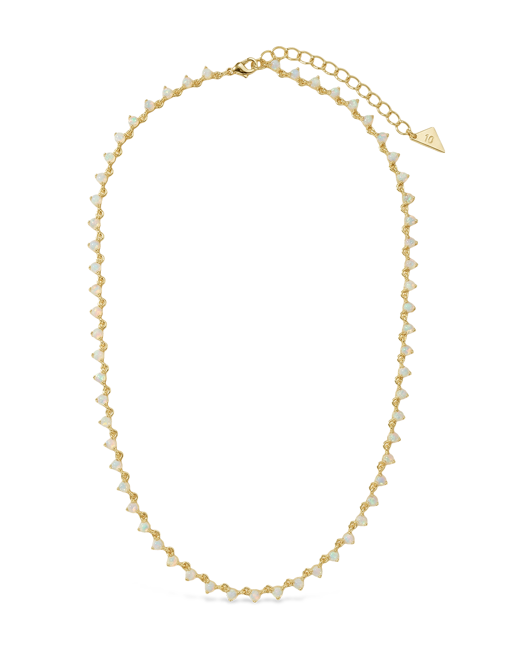 Brigid Staggered Opal Tennis Necklace - view 4