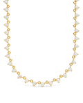 Brigid Staggered Opal Tennis Necklace in Gold