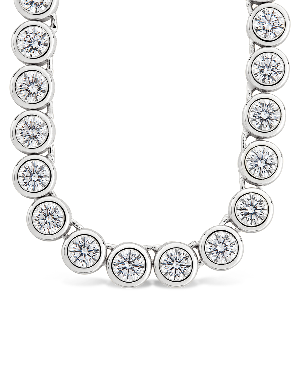 Helene Bezel CZ Tennis Necklace in .925 Sterling Silver