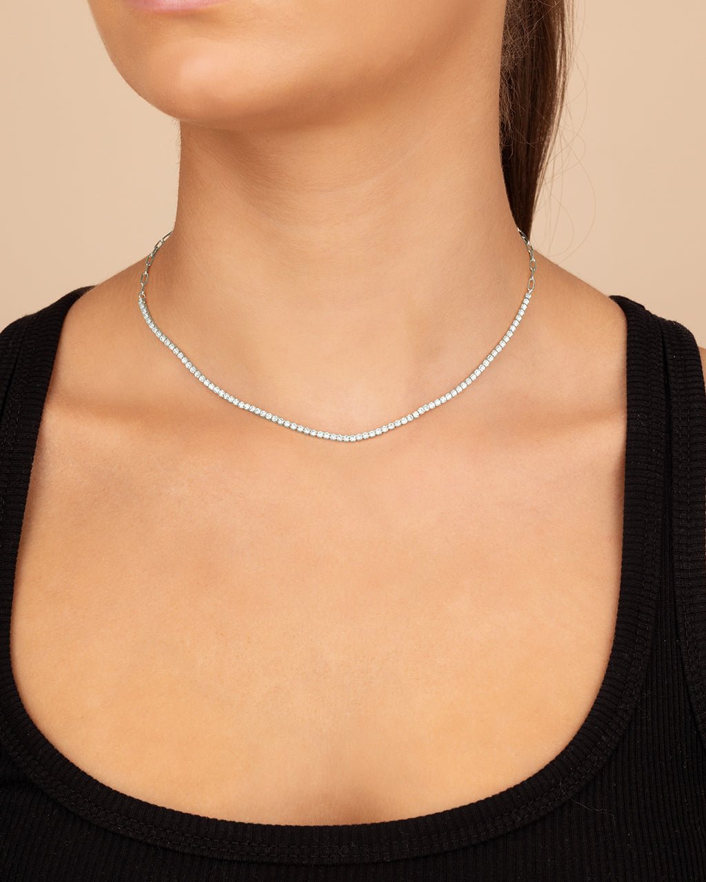 Dani Chain & CZ Tennis Necklace - view 6
