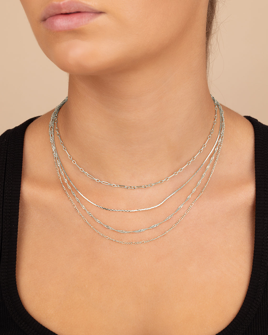 Multi Chain Layered Necklace - view 3