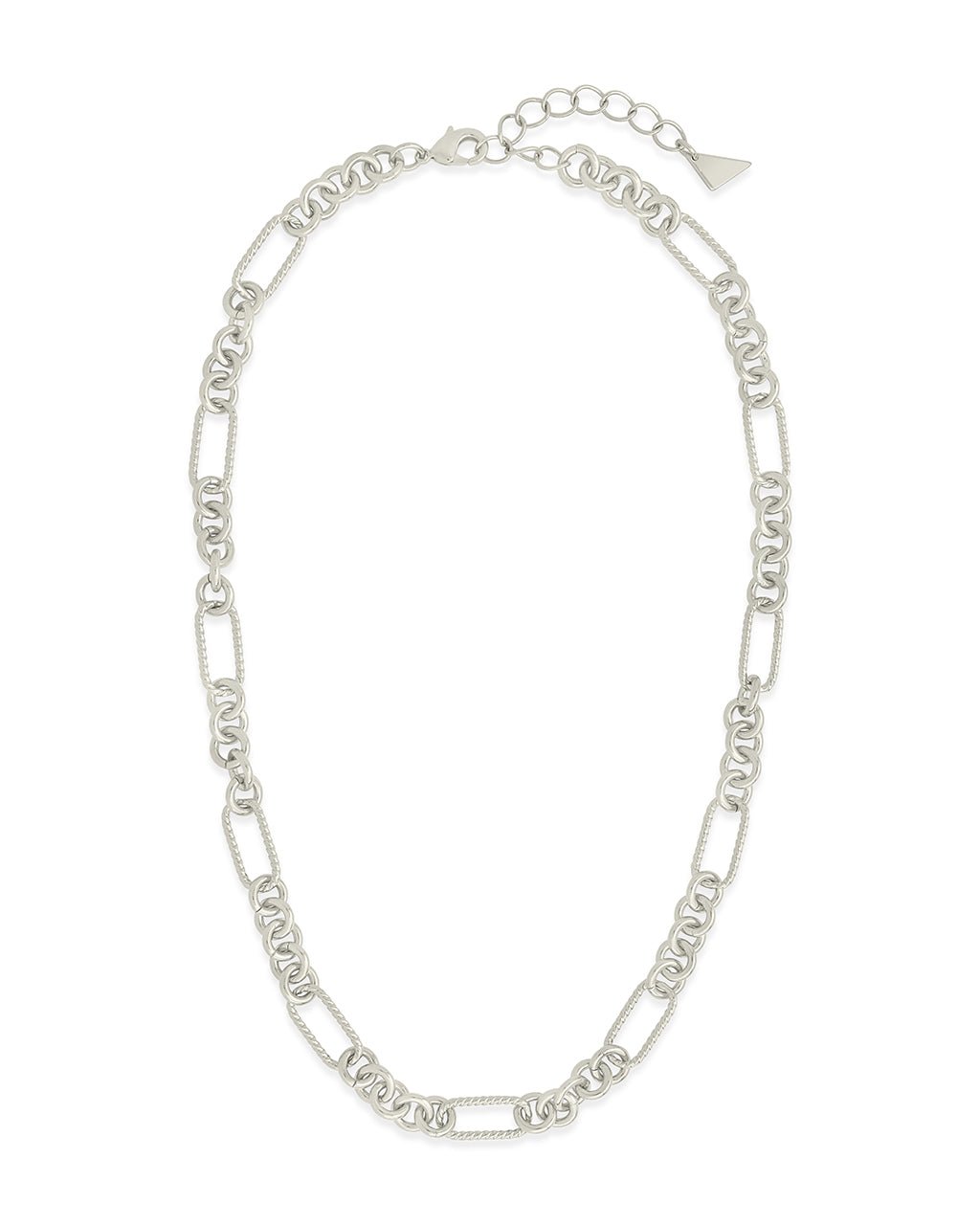 Fianna Mixed Chain Link Necklace in Silver