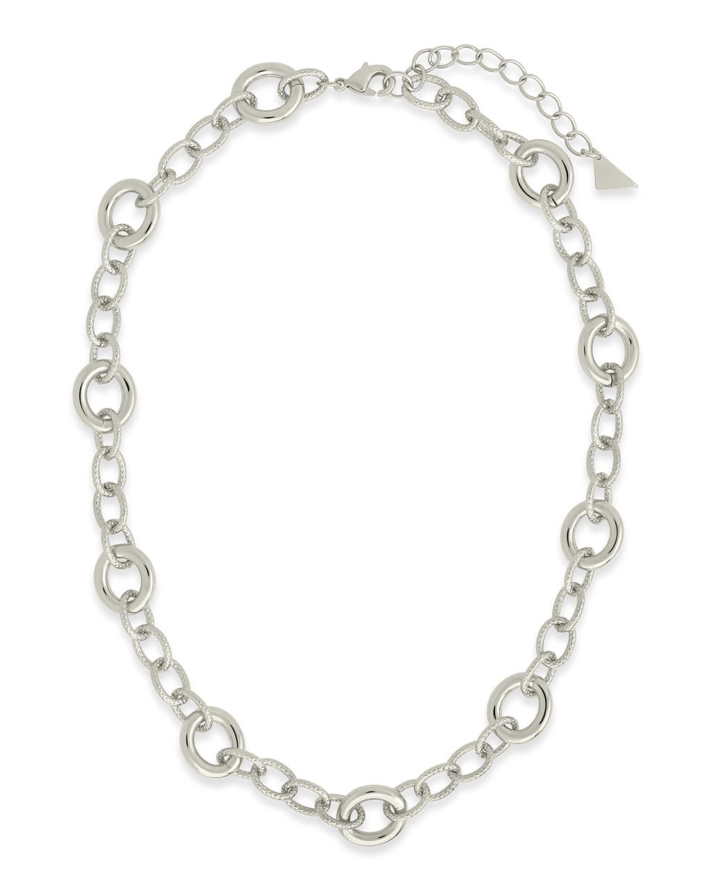 Carter Round Statement Link Necklace in Silver