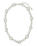 Carter Round Statement Link Necklace in Silver